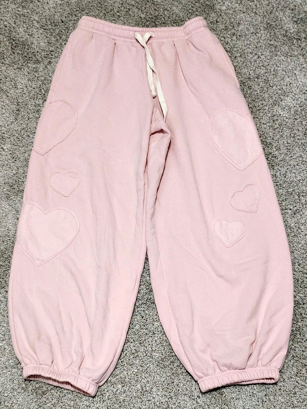 Out From Under Pink Heart Joggers Size Medium